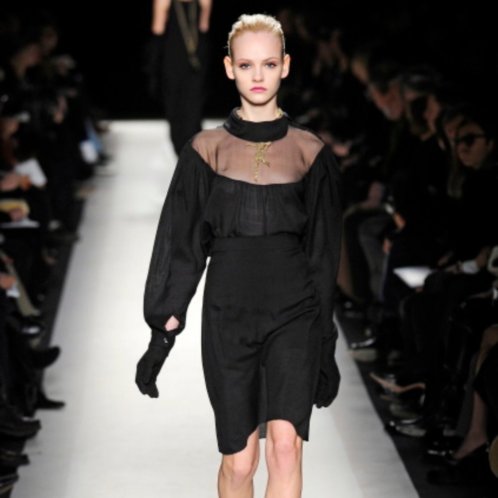 Yves Saint Laurent Black Blouse, F/W 2010 Runway